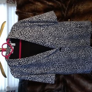 Susan Graver large animal print blazer with 1 button